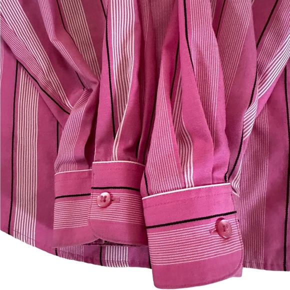 Wrinkle Free Shaped Fit Collared Button Down Long Sleeve Shirt Top Size 12P - Picture 13 of 17